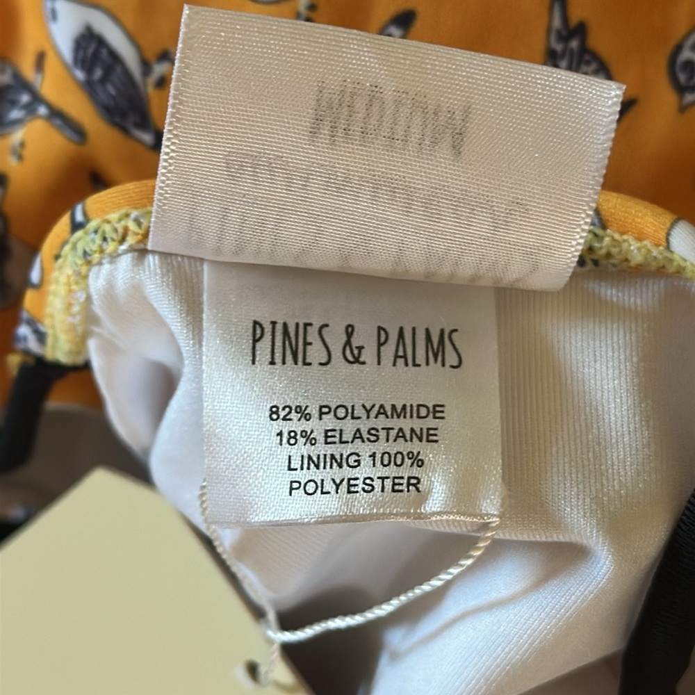 Pines & Palms Swimwear *NWT* Women's Bird Print Yellow Swimsuit - Picture 12 of 13